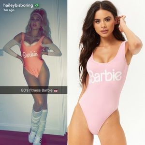 80’s fitness Barbie swim suit vintage costume NWOT